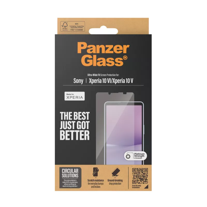 Protezione display PanzerGlass Sony Xperia 10 VI Ultra-Wide Fit antigraffio antiurto