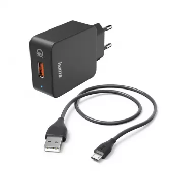 Hama 00201621 caricabatterie mobile smartphone, tablet nero AC ricarica rapida per interni