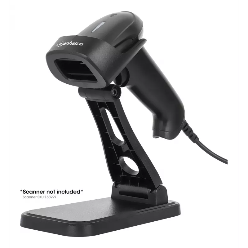 Manhattan supporto regolabile per scanner barcode, altezza e angolo regolabili, adatto per scanner barcode prodotti 153997, 154116 e 154185, nero, garanzia a vita