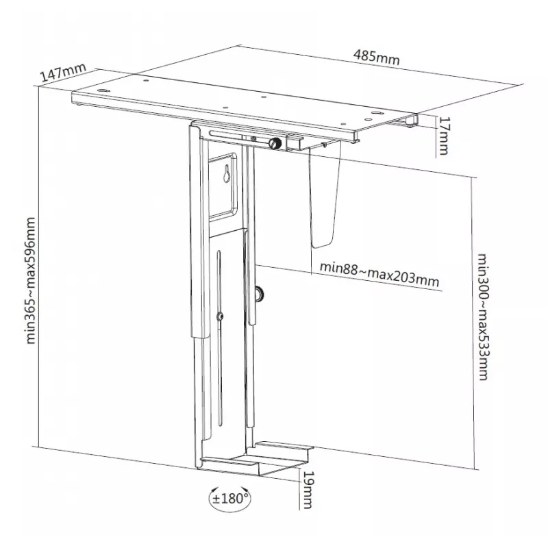 Supporto CPU sottoscrivania Equip 650892