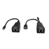 Extender Lindy 100m USB 2.0 Type-C Cat.6, trasmettitore e ricevitore di rete, 100 m, 480 Mbit/s, Cat5e, Cat6, CH317Q, CH9317, RTL8211E, nero