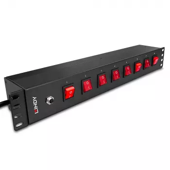 Unità di distribuzione dell'alimentazione (PDU) Lindy 73025 8 uscite AC 1.5U nera