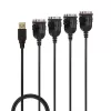 Lindy Convertitore da USB a seriale a 4 porte, nero, 0,94 m, USB Type-A, DB-9, connettore maschio, connettore maschio