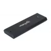 Case per SSD M.2 NVMe Manhattan, connettore femmina USB-C, 10 Gbit/s (USB 3.2 Gen2 alias USB 3.1), compatibile UASP, SuperSpeed+ USB, alluminio, nero, tre anni di garanzia