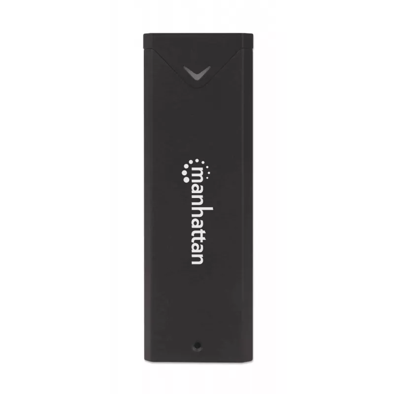 Case per SSD M.2 NVMe Manhattan, connettore femmina USB-C, 10 Gbit/s (USB 3.2 Gen2 alias USB 3.1), compatibile UASP, SuperSpeed+ USB, alluminio, nero, tre anni di garanzia