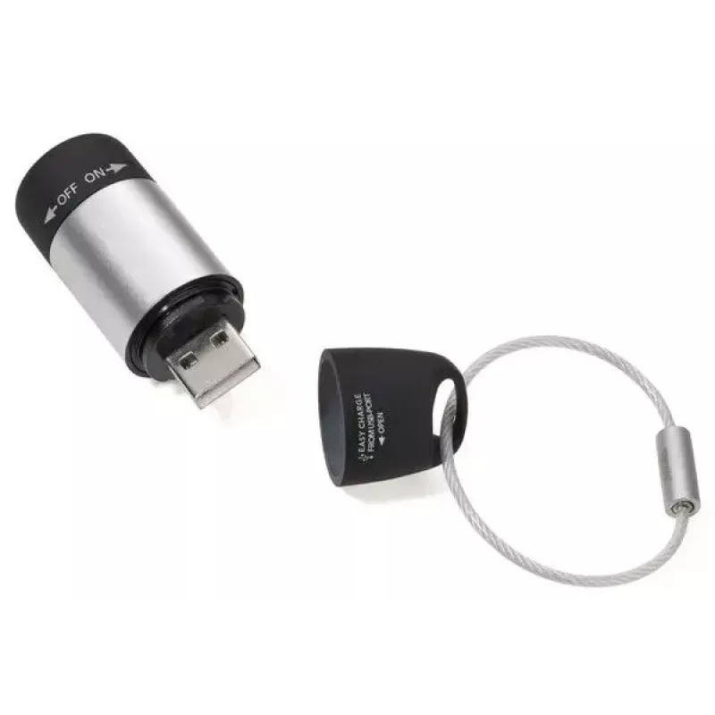 Torcia portachiavi TROIKA ECO CHARGE nero grigio LED USB