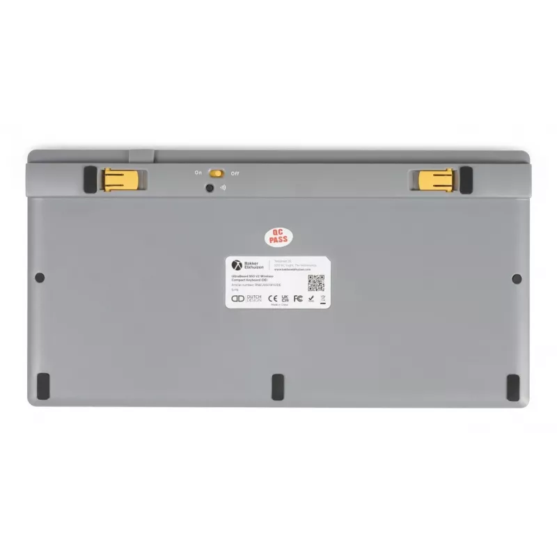 BakkerElkhuizen UltraBoard 950 V2 Wireless UK Qwerty, tenkeyless (80 - 87%), con filo e wireless, USB + Bluetooth, switch a forbice, QWERTY, grigio scuro, grigio chiaro