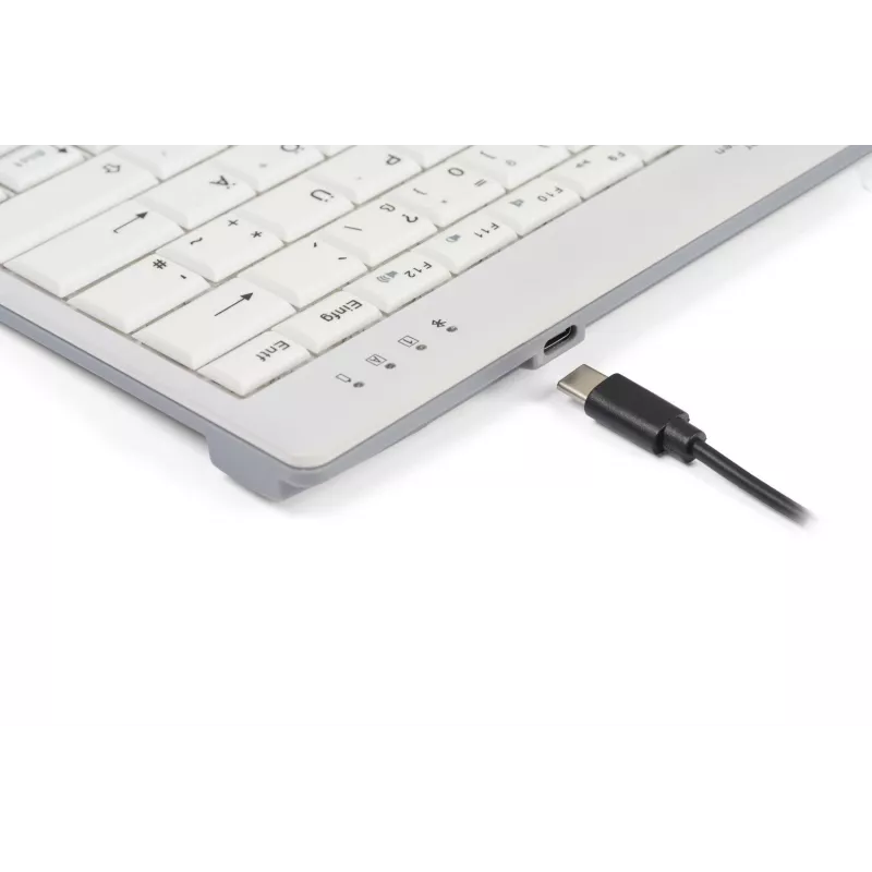 BakkerElkhuizen UltraBoard 950 V2 Wireless UK Qwerty, tenkeyless (80 - 87%), con filo e wireless, USB + Bluetooth, switch a forbice, QWERTY, grigio scuro, grigio chiaro