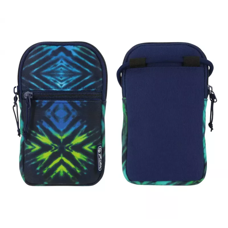 Custodia a tasca Herlitz New Batik per cellulare universale Nero Blu Verde