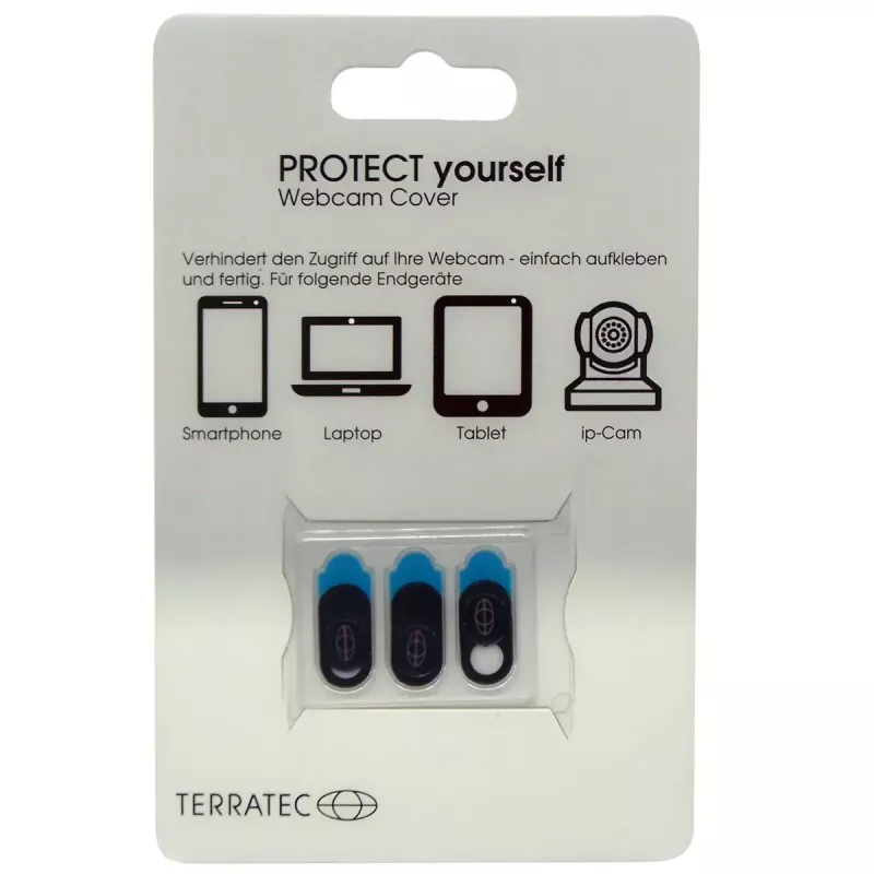 TerraTec PROTECT yourself copriwebcam, nero, confezione da 3