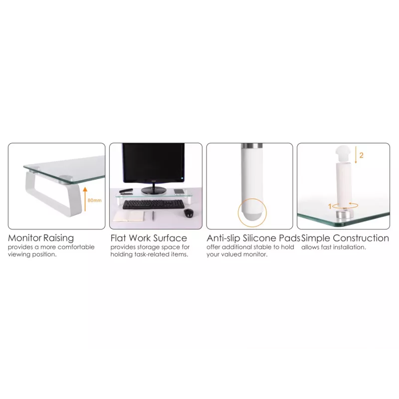 Supporto da scrivania in vetro per monitor Equip 650882