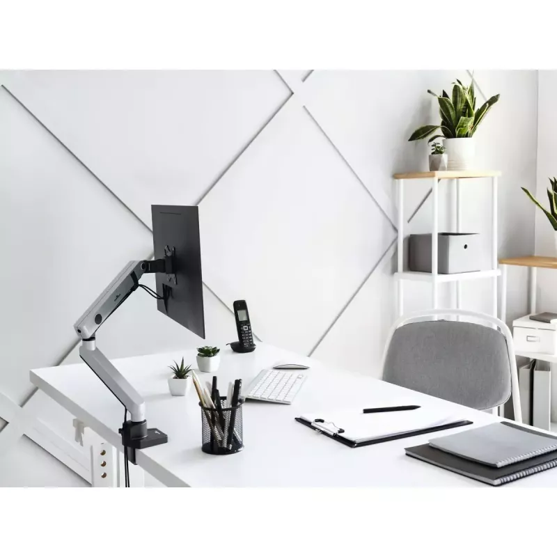 Durable SELECT PLUS supporto per monitor 509623 con braccio per 1 monitor, fissaggio da scrivania, argento