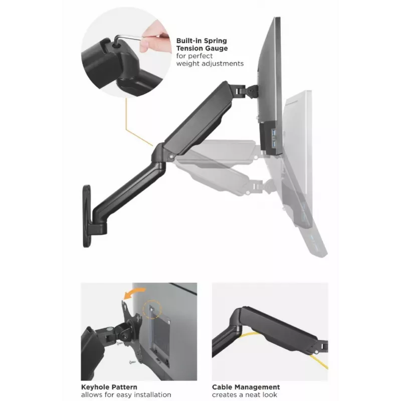 Supporto a parete per doppio monitor Equip 17 inch-32 inch