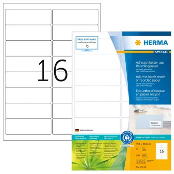 Etichette adesive per stampante HERMA 10730 bianco 9,91x3,38 cm 1280 etichette
