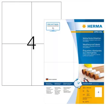 Etichetta per stampante adesiva HERMA 10773 bianca 10,5x14,8 cm 320 etichette
