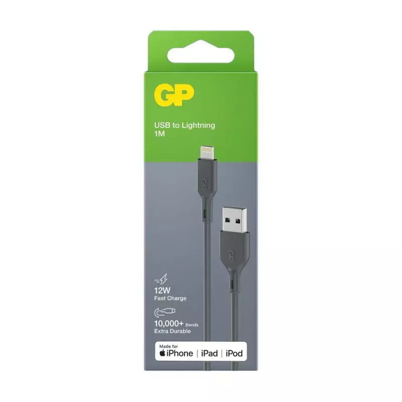 Cavo GP Batteries CL1N 1m Lightning a USB A 12W 2,4A