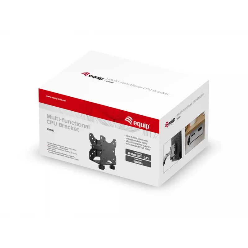 Equip supporto CPU, supporto CPU sottoscrivania, universale, 5 kg, nero, acciaio, Cina