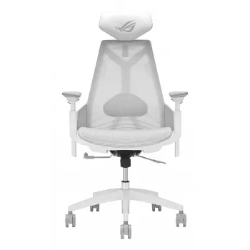 Sedia da gaming per PC Asus ROG Destrier Ergo Core White — seduta in mesh, carico massimo 136 kg, larghezza 720 mm, profondità 840 mm, altezza 129–137,5 cm