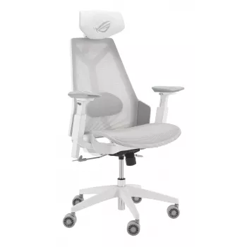 Sedia da gaming per PC Asus ROG Destrier Ergo Core White — seduta in mesh, carico massimo 136 kg, larghezza 720 mm, profondità 840 mm, altezza 129–137,5 cm