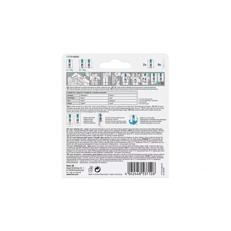 Gancio multiuso TESA 77779 indoor blu bianco 2 pezzi