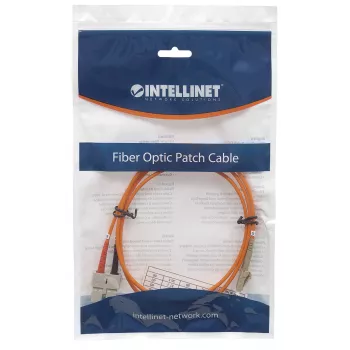 Intellinet cavo patch in fibra ottica, OM1, LC/SC, 1 m, arancione, duplex, multimodale, 62,5/125 µm, LSZH, fibra ottica, garanzia a vita