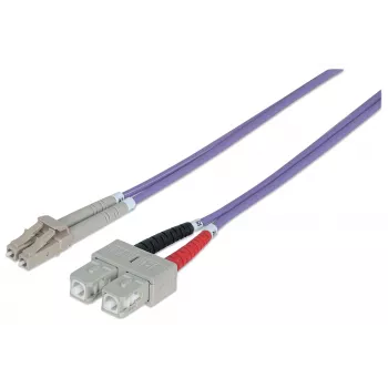 Intellinet cavo patch in fibra ottica, OM4, LC/SC, 3 m, viola, duplex, multimodale, 50/125 µm, LSZH, fibra ottica, garanzia a vita