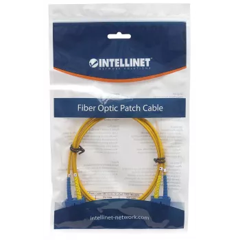 Intellinet cavo patch in fibra ottica, OS2, SC/SC, 1 m, giallo, duplex, monomodale, 9/125 µm, LSZH, fibra, garanzia a vita