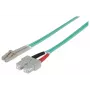 Intellinet cavo patch in fibra ottica, OM3, LC/SC, 2 m, acqua, duplex, multimodale, 50/125 µm, LSZH, fibra ottica, garanzia a vita