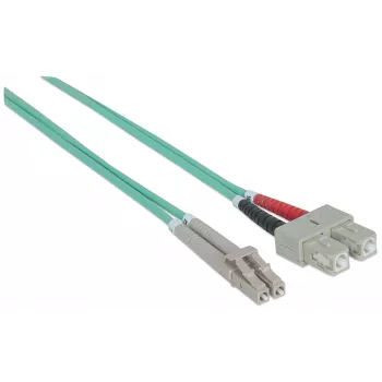 Intellinet cavo patch in fibra ottica, OM3, LC/SC, 2 m, acqua, duplex, multimodale, 50/125 µm, LSZH, fibra ottica, garanzia a vita