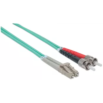 Cavo patch in fibra ottica Intellinet, OM3, ST/LC, 1 m, acqua, duplex, multimodale, 50/125 µm, LSZH, fibra ottica, garanzia a vita