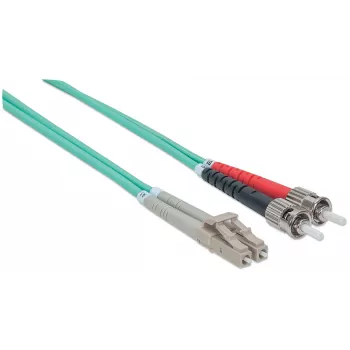 Cavo patch in fibra ottica Intellinet, OM3, ST/LC, 2 m, acqua, duplex, multimodale, 50/125 µm, LSZH, fibra ottica, garanzia a vita