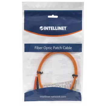 Cavo patch in fibra ottica Intellinet, OM1, LC/ST, 5 m, arancione, duplex, multimodale, 62,5/125 µm, LSZH, fibra ottica, garanzia a vita