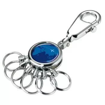 Portachiavi TROIKA AROUND THE WORLD blu argento metallo 25x90x9mm