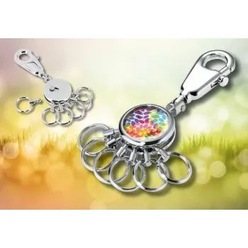 Portachiavi TROIKA COLOURFUL LEAVES multicolore argento metallo