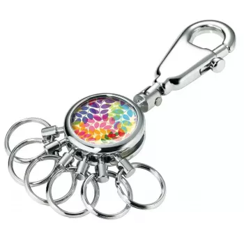 Portachiavi TROIKA COLOURFUL LEAVES multicolore argento metallo