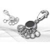 Portachiavi TROIKA nero VISION nero argento metallo 25mm 90mm 9mm