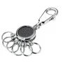 Portachiavi TROIKA nero VISION nero argento metallo 25mm 90mm 9mm