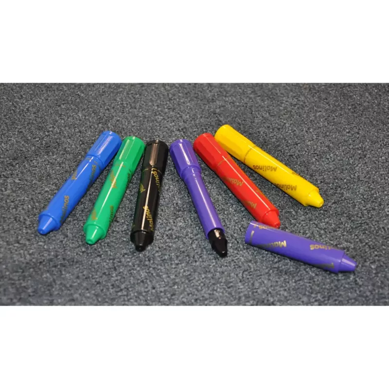 Pastello Malinos 301036 6 pezzi multicolore nero blu verde rosso viola giallo