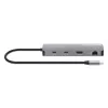 Dock/hub USB-C Manhattan con lettore di schede, porte (x7): Ethernet, HDMI, USB-A (x3) e USB-C (x2), con Power Delivery (PD) 100 W – richiede caricabatterie USB-C esterno (non incluso). Alimentato via USB (nessun alimentatore esterno necessario) quando PD non è utilizzato.