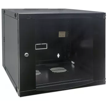 Armadio di rete Intellinet 19 pollici – montaggio a parete (custodia girevole in due parti), 15 U, profondità 450 mm, nero, smontato, max. 30 kg, girevole per accedere al retro dell'armadio con montaggio a parete, 19 pollici, profondità utile 235 mm, parti per il montaggio a parete non incluse