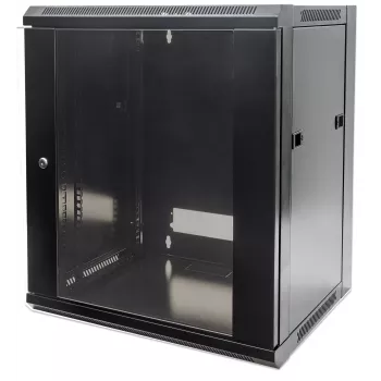 Intellinet armadio di rete 19 pollici – montaggio a parete (standard), 9HE, profondità 600 mm, nero, smontato, max 60 kg, adatto anche per posizionamento su tavolo o pavimento, profondità utile 410 mm, porta in metallo e vetro, pannello posteriore, pannelli laterali rimovibili, parti per il montaggio a parete (ad es. viti/tasselli) non incluse