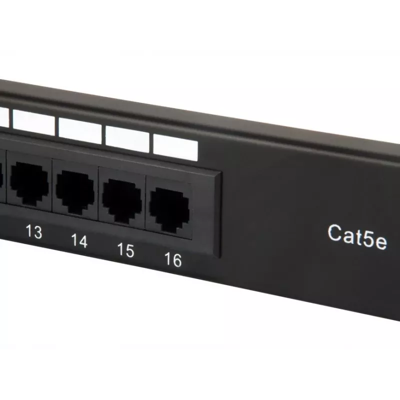 Equip patch panel 16 porte Cat.5e non schermato, nero