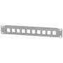 Intellinet patch panel, pannello cieco, 10 pollici, 1HE, 10 porte, grigio, montaggio rack, 1HE, grigio