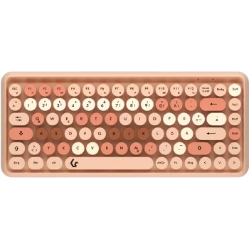 KeySonic KSKM-5200M-RF (DE) Tastiera mouse inclusi Ufficio RF Wireless QWERTZ tedesco beige, marrone, rosa