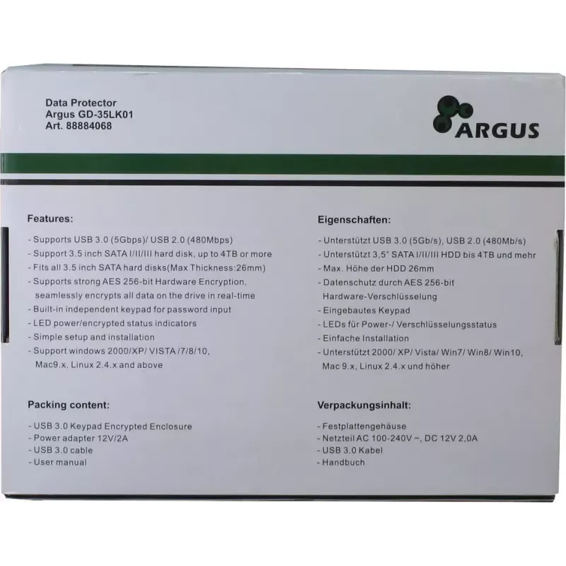 Case per HDD Inter-Tech Argus GD-35LK01 nero 3,5
