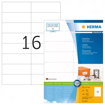 Etichetta adesiva per stampante HERMA Labels Premium A4 105x37 mm