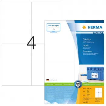 Etichette HERMA Premium A4 105x148 mm bianco carta opaca 400 pezzi