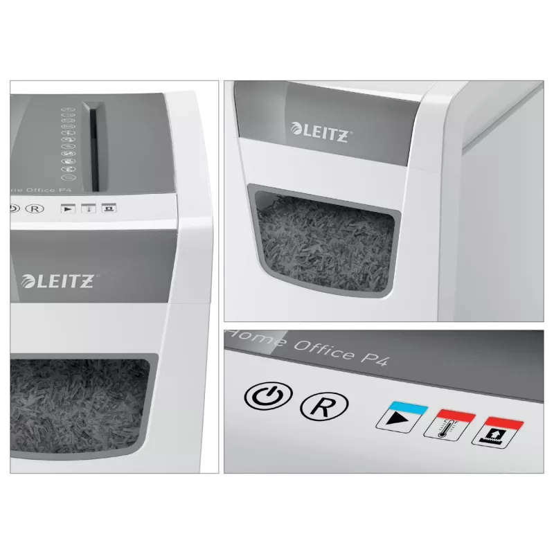 Leitz IQ Distruggidocumenti sottile per home office P4, taglio a croce, 22 cm, 4 x 28 mm, 23 L, 225 fogli, 58 dB