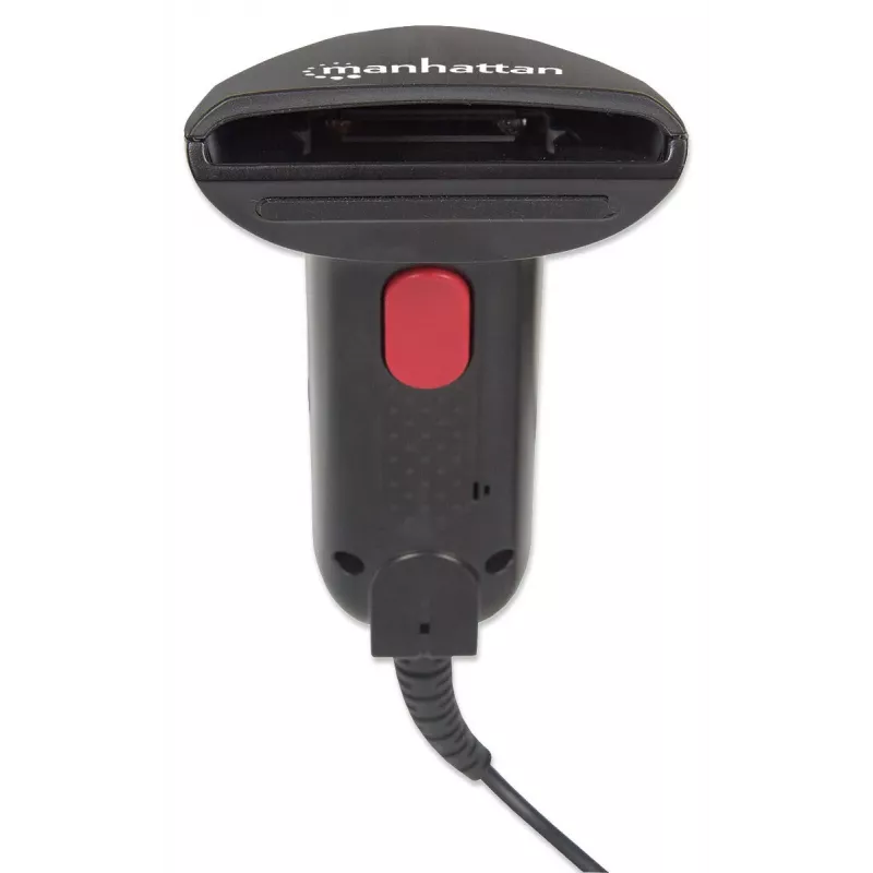Manhattan Lettore di codici a barre palmare Contact CCD, USB, larghezza di scansione 60 mm, cavo 152 cm, luce ambientale max 5.000 lux (luce solare), nero, tre anni di garanzia
