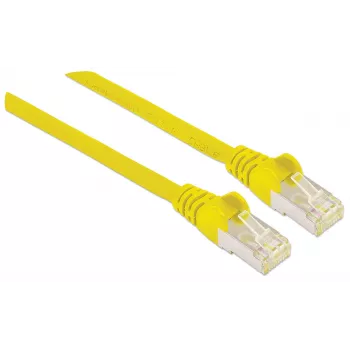 Intellinet Cavo patch di rete, Cat6A, 2m, giallo, rame, S/FTP, LSOH / LSZH, PVC, RJ45, contatti dorati, senza linguetta, con protezione antitorsione, garanzia a vita